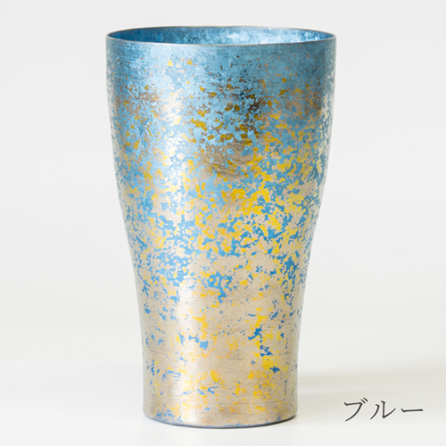 チタン二重タンブラー 鈦虹 マグナム ブルー